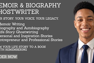 be your memoir ghostwriter for biography and autobiography books, nonfiction