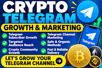 grow crypto telegram promotion, crypto telegram marketing , telegram subscribers