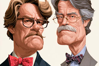 do a political caricature and cartoon art