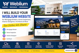 build mortgage broker home inspector interior designer architect weblium website