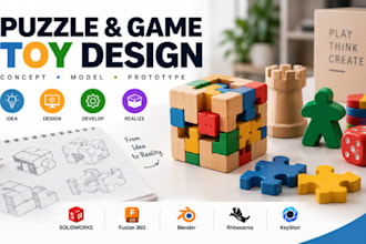 puzzle toy design, building toy cad, collectible toy 3d model, game piece design