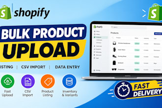 do shopify bulk product upload, CSV import, product listing and data entry