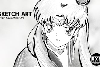 draw pencil sketch illustration in digital art