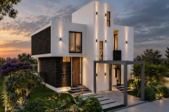 design modern exterior realistic 3d rendering
