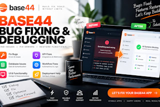 debug your base44 app and fix bugs, api errors, integrations, relumi