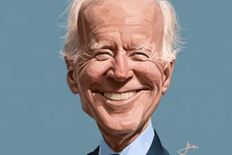 draw a political caricature and cartoon art