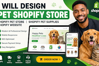 design pet shopify store, shopify pet store, pet supplies shopify website