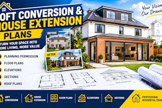 draw UK loft conversion and house extension plans