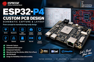 design esp32 p4 custom pcb with schematic capture and layout