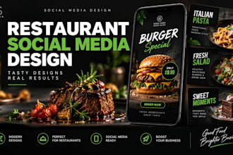 design professional restaurant and food social media posts