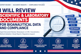 review scientific and laboratory documents for bioanalytical data and compliance