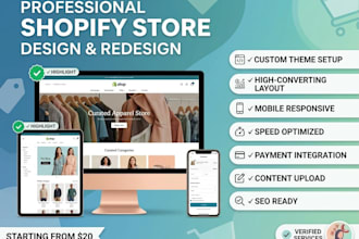 design or redesign a responsive shopify store