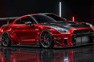 design a custom 3d car body kit, widebody, bumper and aero kit