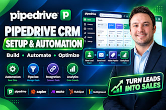 setup optimize and automate your pipedrive CRM sales pipeline and workflow