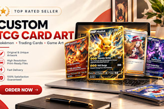 design custom tcg card pokemon art trading card and game card and game card art