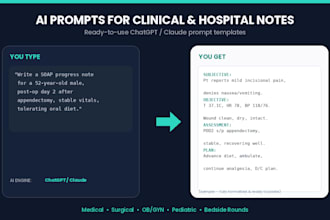 create ai prompts for clinical hospital notes