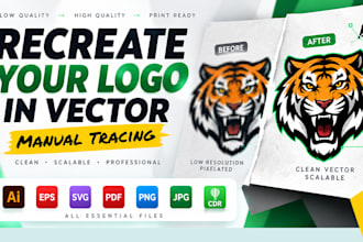 recreate your logo in vector with manual tracing