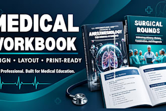 design your medical workbook, textbook, nursing workbook and book design