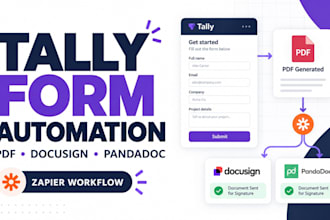 build tally forms with pdf generation docusign pandadoc and zapier automation