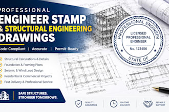 provide a professional engineer stamp and structural engineering drawings