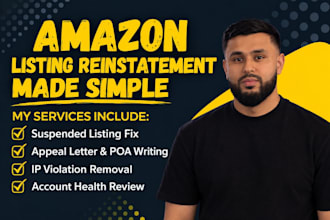 reinstate suspended amazon listing and intellectual property violation