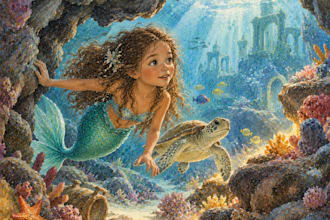 illustrate enchanting mermaid stories for children