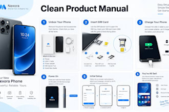 design product manuals assembly instructions and visual guides for product setup