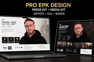 design a elegant epk, press kit, media kit and band epk for artists