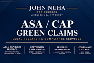 review your green marketing and advertising copy for asa risks as a US attorney