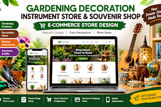 design gardening decoration instrument store souvenir shop ecommerce website