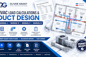 do manual jds hvac load calculations, duct design and permit plans