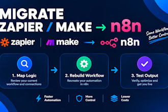 migrate zapier or make workflows to n8n with testing