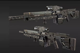 create 3d weapon models gun models and game ready props for your game