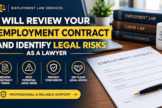 review your employment contract and identify legal risks as a lawyer