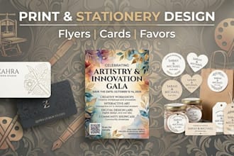 create premium print ready flyers,business cards and party favors