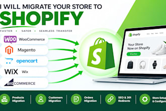 migrate to shopify opencart magneto bigcommerce wix woocommerce to shopify store