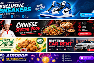 design web banner, social media banner and ads