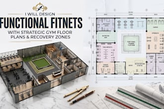 create a fitness center design functional space planning
