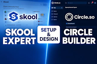 design and setup skool community, online course, and group membership