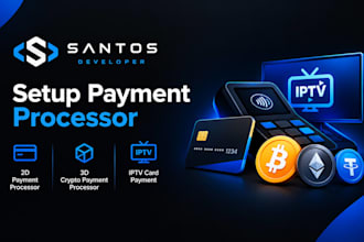 setup payment processor, 2d, 3d crypto payment processor, iptv card payment