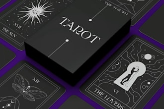 create custom tarot card game art, tarot deck illustrations and tcg cards
