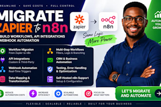 migrate zapier to n8n, rebuild workflows, API integrations webhook automation