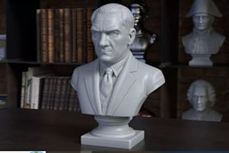 draft head bust sculpture, cosplay 3d helmet, custom 3d anime figure stl file