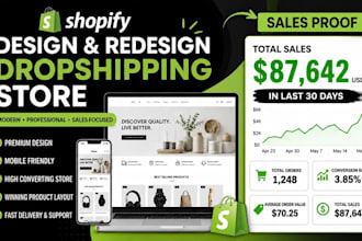 build shopify store, dropshipping or shopify website