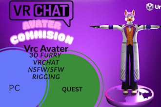 design and create high quality custom vrchat avater for you