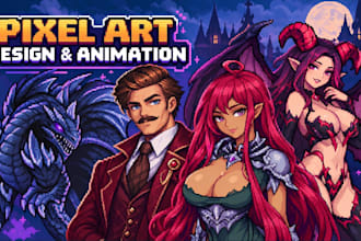 create custom pixel art character portrait indie game rpg sprite fantasy design