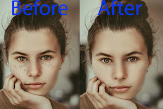 do professional photo retouching skin cleanup and beauty editing
