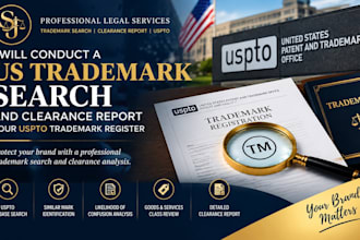 conduct a US trademark search and clearance report your uspto trademark register