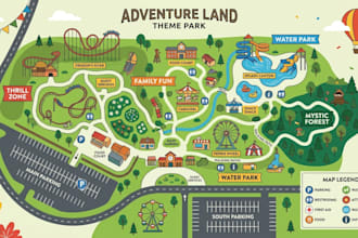 design custom destination, festival, wayfinding visitor map