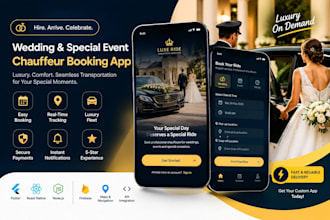 create a limo service app, chauffeur booking app for weddings and events